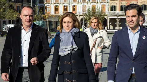 Mar&iacute;a Dolores Cospedal, secretaria general del PP, visita Pamplona para intervenir en la Junta Directiva Regional del Partido Popular de Navarra. I&Ntilde;IGO ALZUGARAY. -2