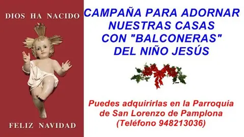 Campaña para adornar las casas navarras con balconeras del Niño Jesús