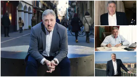 Combo de fotos de Joseba Asir&oacute;n colocadas en la p&aacute;gina web del consistorio.