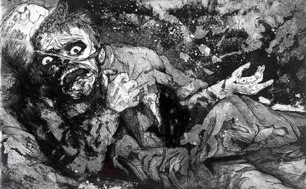 Radierung, Aquatinta (1924) von  <BR> Otto Dix [02.12.1891 - 25.07.1969]  <BR> Hˆhe x Breite 19,7 x 29 cm Plattenrand, Blattmaﬂ 35,3 x 47,5 cm <BR> Inventar-Nr.: 40/2-11 (Gal. des 20. Jh.) <BR> Person: Otto Dix [1891 - 1969], Deutscher Maler und Graphiker <BR> Systematik:  <BR> Personen / K¸nstler / Dix / Werke