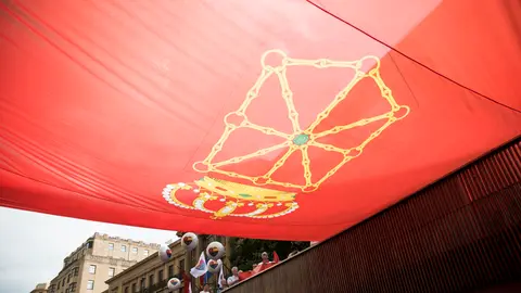 Manifestaci&oacute;n del 2-J en Pamplona en contra de la pol&iacute;tica ling&uuml;&iacute;stica y la imposici&oacute;n del euskera. MIGUEL SANTIAGO (45)