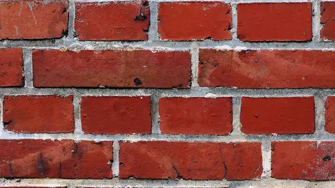 Un muro de ladrillos levantado por un albañil.