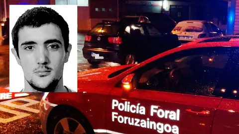 Una imagen de Hodei Ijurko junto a un veh&iacute;culo de la Polic&iacute;a Foral ARCHIVO