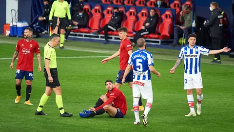 Partido entre Osasuna y Alav&eacute;s correspondiente a la jornada de liga n&uacute;mero 16 jugado en el estadio de El Sadar de Pamplona el &uacute;ltimo d&iacute;a del a&ntilde;o 2020. MIGUEL OS&Eacute;S