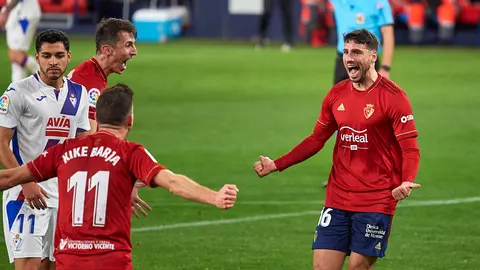 Partido entre Osasuna y Eibar, correspondiente a la jornada n&uacute;mero 22 de La Liga, disputado en el estadio de El Sadar de Pamplona. MIGUEL OS&Eacute;S