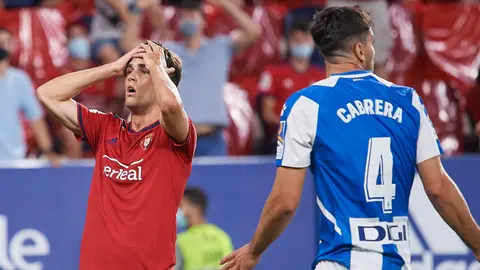 Primer partido de la temporada 2021/2022 disputado entre Osasuna y Espanyol en el estadio de El Sadar de Pamplona, con la presencia de la aficion rojilla por primera vez en a&ntilde;o y medio. MIGUEL OS&Eacute;S