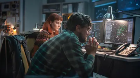 Leonardo DiCaprio y Jennifer Lawrence en su nueva película, No mires arriba. CEDIDA