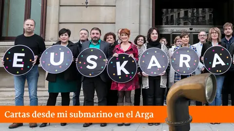 Manifestación en favor del euskera por parte de los partidos nacionalistas en Navarra. ARCHIVO