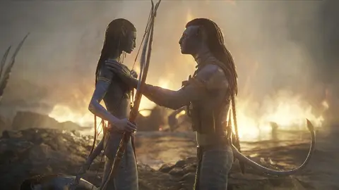 Neytiri y Jake Sully en Avatar, El Sentido del Agua