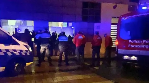Operación conjunta de la Policía Foral de Navarra y la Policía Municipal de Pamplona en la capital navarra. PF