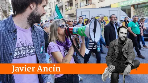 Manifestaci&oacute;n de ELA, con el lema 'Borrokan, irabazteko (En la lucha, para ganar)', con motivo del 1&ordm; de mayo. I&Ntilde;IGO ALZUGARAY