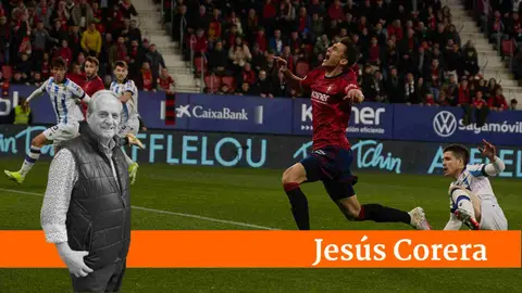 Budimir cae derribado por Zubeldia en el encuentro de Copa contra la Real Sociedad. &Iacute;&Ntilde;IGO ALZUGARAY