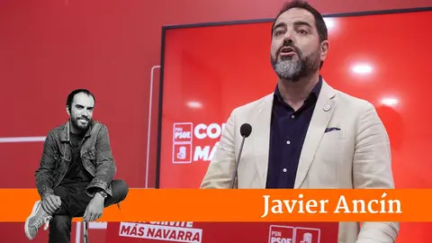 El secretario de Organizaci&oacute;n del PSN, Ram&oacute;n Alz&oacute;rriz, en una rueda de prensa. I&Ntilde;IGO ALZUGARAY