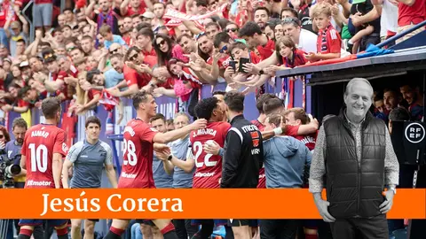 Los jugadores de Osasuna celebran el gol de Ante Budimir (1-0) durante el partido de La Liga EA Sports entre CA Osasuna y Villarreal CF disputado en el estadio de El Sadar en Pamplona. IÑIGO ALZUGARAY