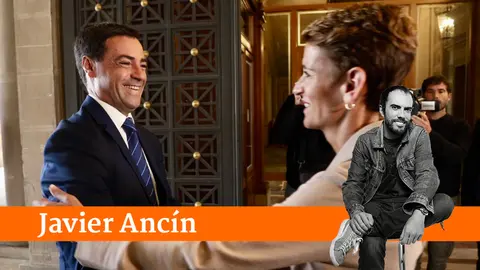 La presidenta del Gobierno de Navarra, Mar&iacute;a Chivite saluda al lehendakari vasco, Imanol Pradales. &Iacute;&Ntilde;IGO ALZUGARAY