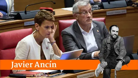 La presidenta del Gobierno de Navarra, Mar&iacute;a Chivite, en el pleno del Parlamento de Navarra. I&Ntilde;IGO ALZUGARAY