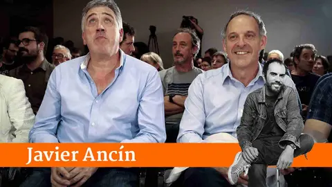 El portavoz parlamentario de Bildu, Adolfo Araiz y el alcalde de Pamplona, Joseba Asir&oacute;n
 durante un acto pol&iacute;tico de la formaci&oacute;n proetarra. EFE/Villar L&oacute;pez