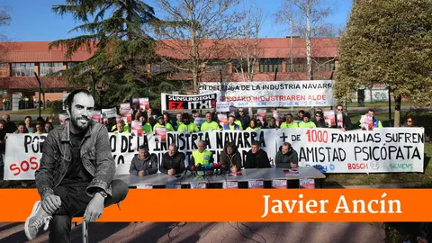 Los comit&eacute; de empresa de las compa&ntilde;&iacute;as Nano Automotive, Siemens-Gamesa, Sunsundegui, BSH, Tasubinsa, Tener&iacute;as Omega y Volkswagen Navarra convocan una manifestaci&oacute;n en defensa de la industria en Navarra EFE/ Jes&uacute;s Diges
