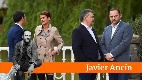 El Ministro &Aacute;balos visita Pamplona en un acto junto a Santos Cerd&aacute;n, Mar&iacute;a Chivite y Toni Magdaleno.