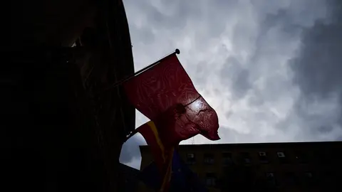 La presidenta de Navarra, María Chivite, preside la Asamblea de la Eurorregión Nueva Aquitania-Euskadi-Navarra que se celebrará en el Palacio de Navarra con la participación de el lehendakari vasco, Imanol Pradales, y el presidente de Nueva-Aquitania, Alain Rousset. PABLO LASAOSA