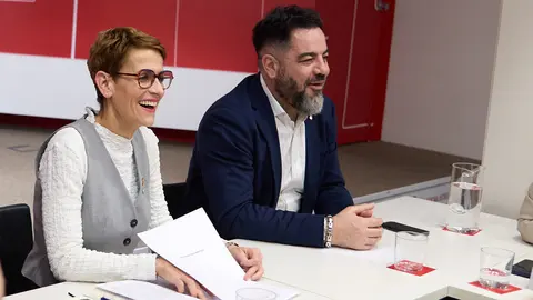 Reunión de la Comisión Ejecutiva Regional del PSN, con la presencia de la secretaria general del partido y presidenta de Navarra, María Chivite. IÑIGO ALZUGARAY