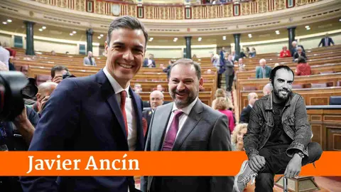 El presidente del Gobierno, Pedro S&aacute;nchez, junto a Jos&eacute; Luis &Aacute;balos, en el Congreso. Marta Fern&aacute;ndez / Europa Press