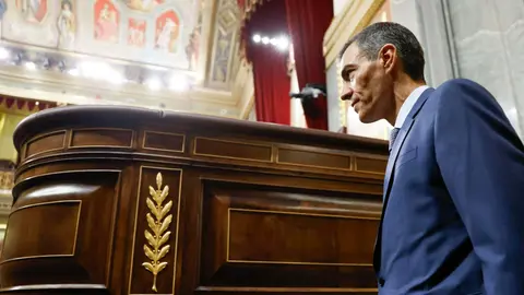 El presidente del Gobierno, Pedro Sánchez, accede al hemiciclo del Congreso este miércoles en el que se ha celebrado la sesión de control al Ejecutivo. EFE/Mariscal