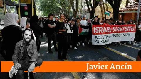 pancarta apoyada y aplaudida por la presidenta Chivite en sus redes sociales. EFE/ Jesus Diges