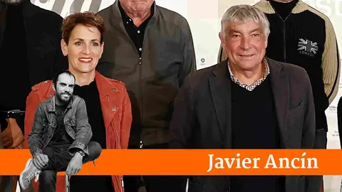 La presidenta de Navarra, María Chivite y el director de Diario de Noticias, Joseba Santamaria en una jornada sobre movilidad sostenible. EFE/ Jesús Diges
