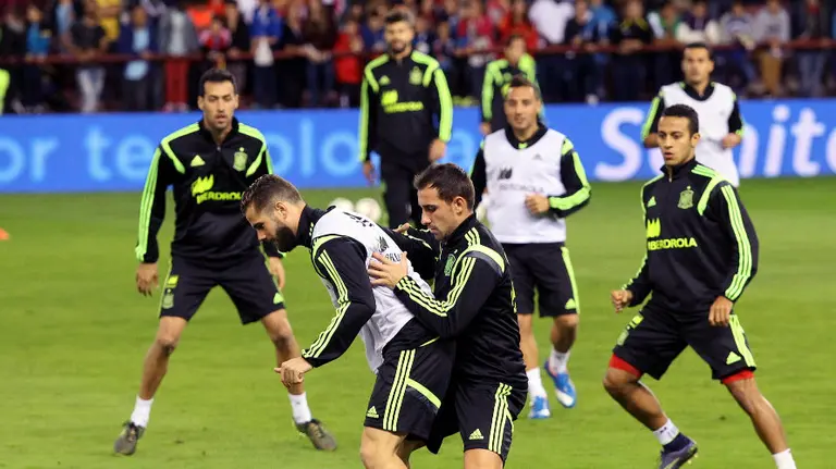 Entrenamiento de la selección Española en Logroño. EFE.