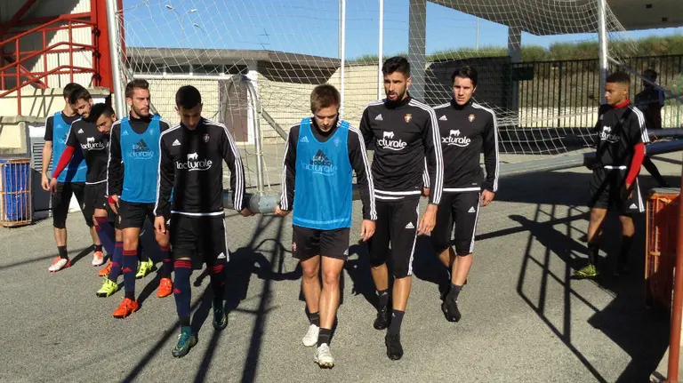 Jugadores de Osasuna en Tajonar.