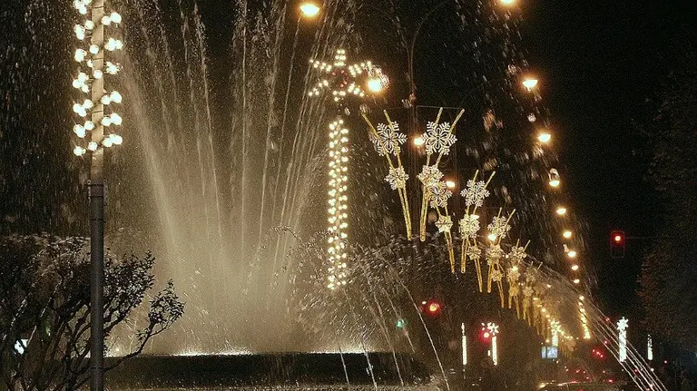 Luces de Navidad en Pamplona.