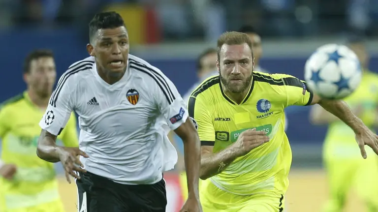 Partido Gante - Valencia (1-0). Efe.