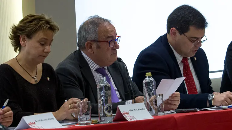 Blanco, Sabalza y Baile. Asamblea de Osasuna. I&Ntilde;IGO ALZUGARAY. -10