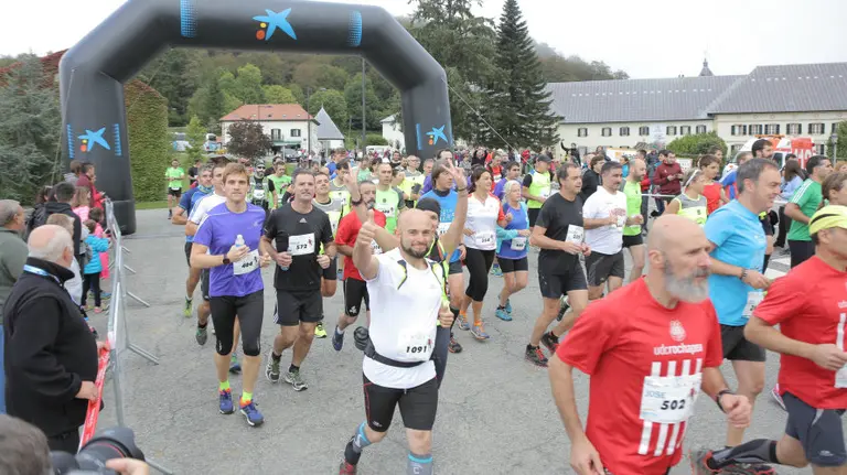 Salida de la prueba Roncesvalles - Zubiri en 2016.