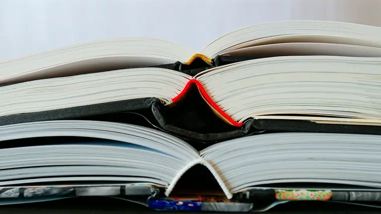 Unos libros de texto apilados sobre una mesa. ARCHIVO.