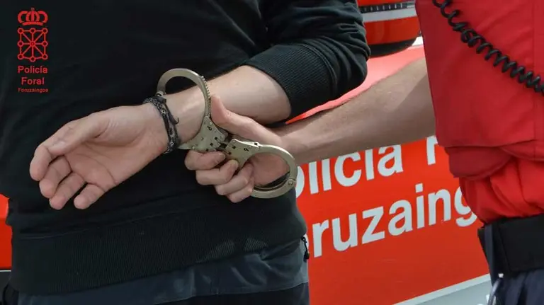 Imagen de una detenci&oacute;n realizada por la Polic&iacute;a Foral. PFORAL