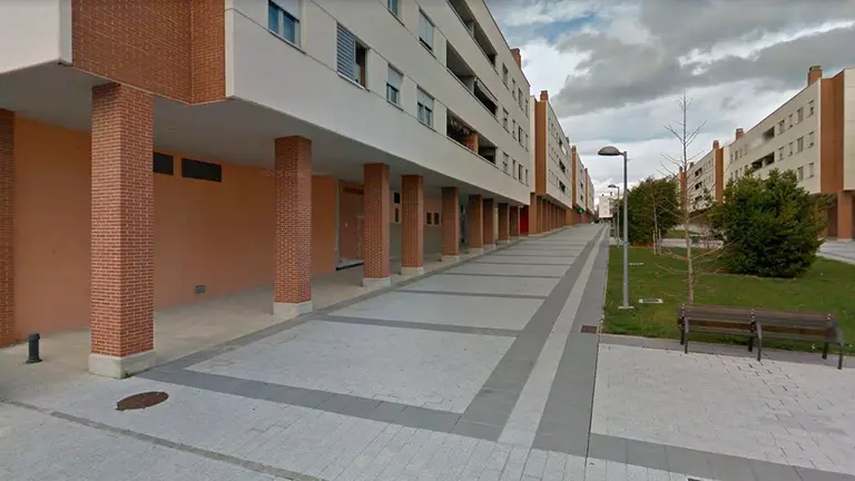 Imagen del Paseo Jos&eacute; Saramago, en Orkoien, donde se sit&uacute;a la vivienda en la que han sido encontrados dos hombres tiroteados ARCHIVO