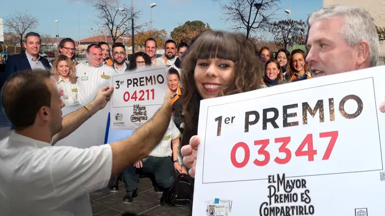 Imagenes de los vendedores y ganadores de la Loter&iacute;a de Navidad de 2018 en Navarra