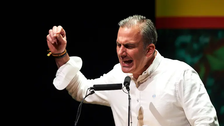 Acto pol&iacute;tico de Vox con Javier Ortega Smith en el que se presentar&aacute; a su nuevo equipo en Navarra, presidido por Emilio Jim&eacute;nez Rom&aacute;n. MIGUEL OS&Eacute;S