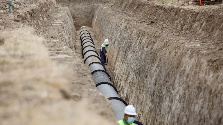 Obras del Canal de Navarra a su paso por Peralta. GOBIERNO DE NAVARRA