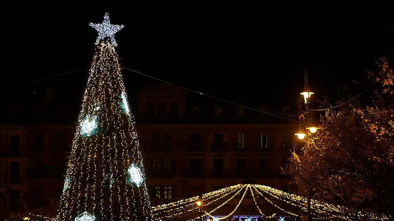 Tradicional inauguraci&oacute;n del encendido de luces navide&ntilde;as en Pamplona. PABLO LASAOSA
