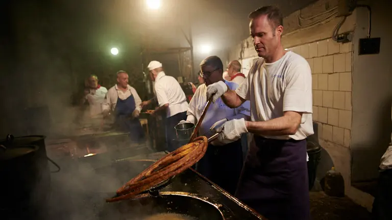 La Churrer&iacute;a La Ma&ntilde;ueta durante el segundo d&iacute;a de fiestas de San Ferm&iacute;n 2022. PABLO LASAOSA