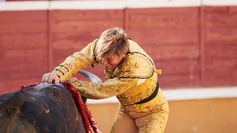 Corrida de toros del hierro de Tornay en fiestas de Tudela 2022 para los diestros El Cordob&eacute;s, Cayetano y Gin&eacute;s Mar&iacute;n. PABLO LASAOSA