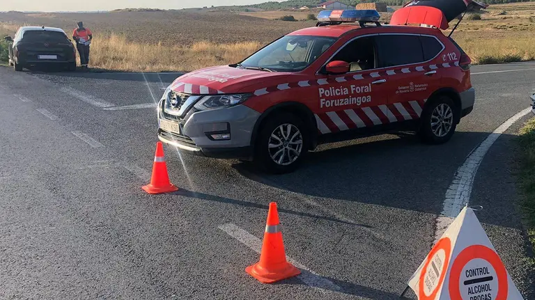 Un control de la Polic&iacute;a Foral durante este fin de semana. CEDIDA