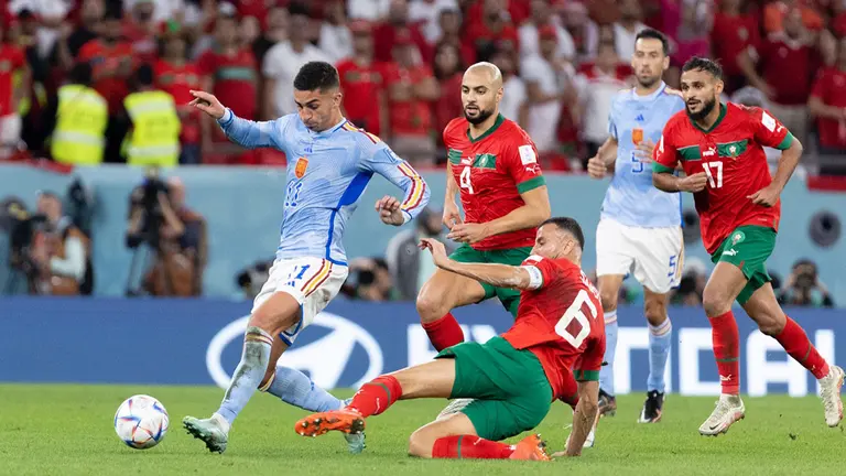 Partido Espa&ntilde;a - Marruecos en el Mundial de Qatar. @SEFutbol