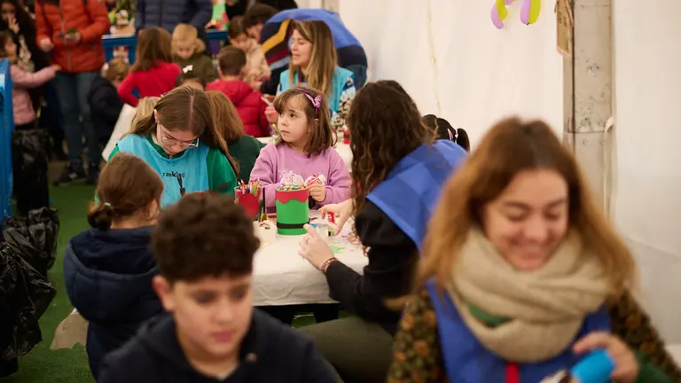 Espacio COworkids para los ni&ntilde;os&nbsp;en la Plaza de la Libertad durante la Navidad de 2022. PABLO LASAOSA