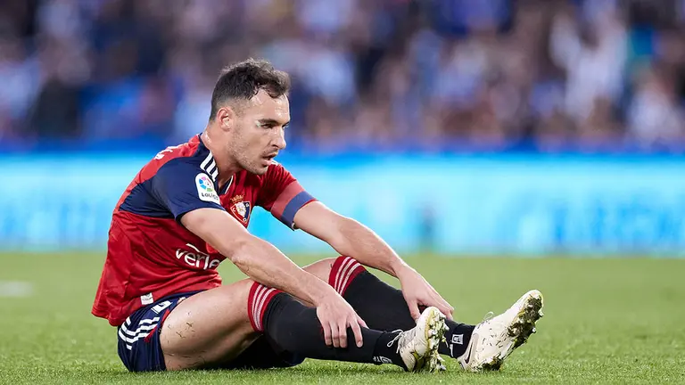 El jugador de Osasuna Unai Garcia durante el partido ante la Real Sociedad en el Reale Arena. 
Ricardo Larreina / AFP7 / Europa Press