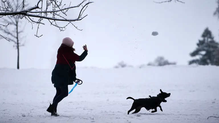 Temporal de nieve en Pamplona provocada por la borrasca Fien. PABLO LASAOSA