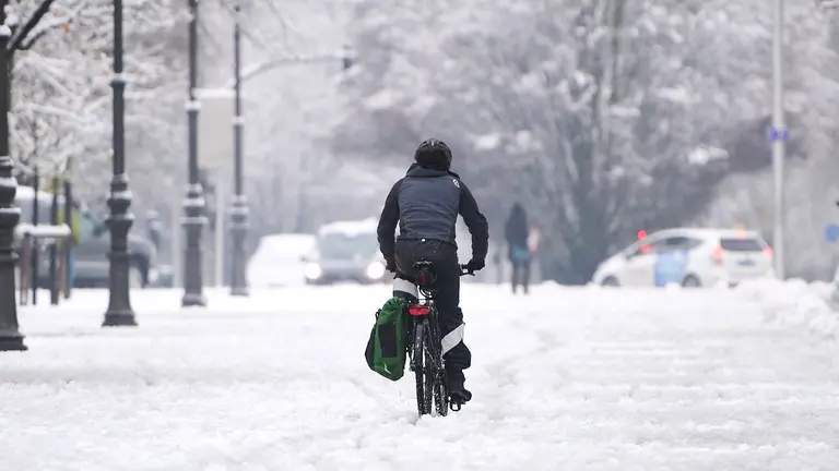 Temporal de nieve en Pamplona provocada por la borrasca Fien. PABLO LASAOSA